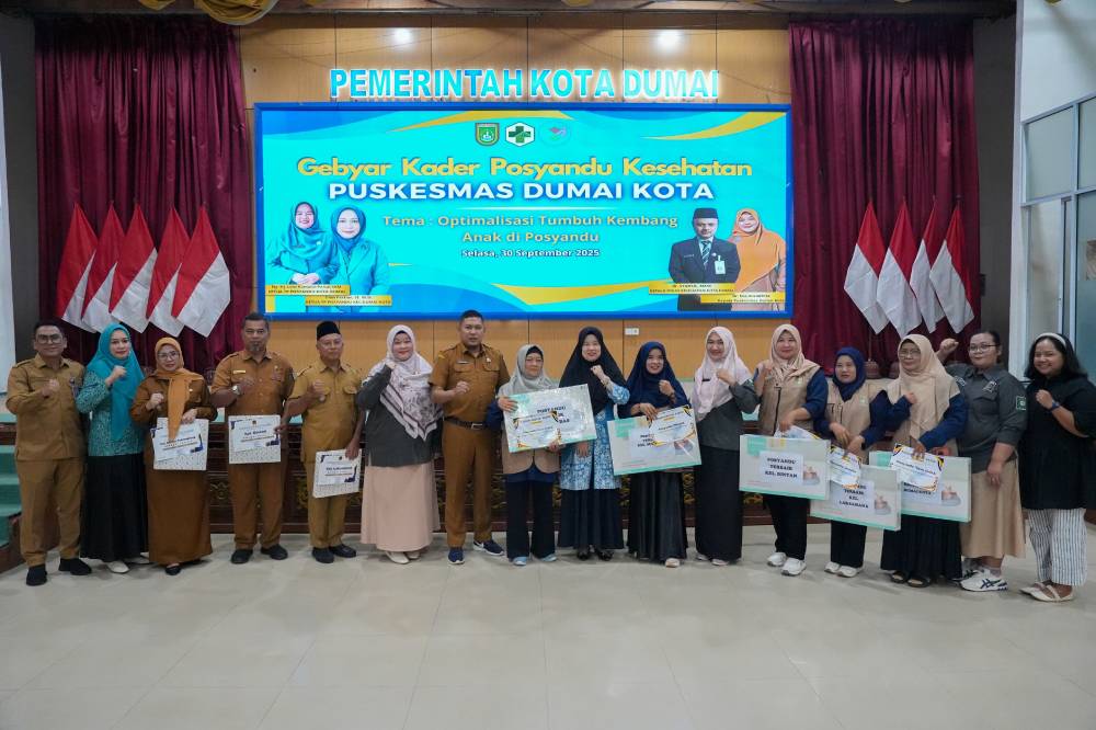 Bertemakan Optimalisasi Tumbuh Kembang Anak di Posyandu, Puskesmas Dumai Kota Gelar Gebyar Kader Posyandu Kesehatan 