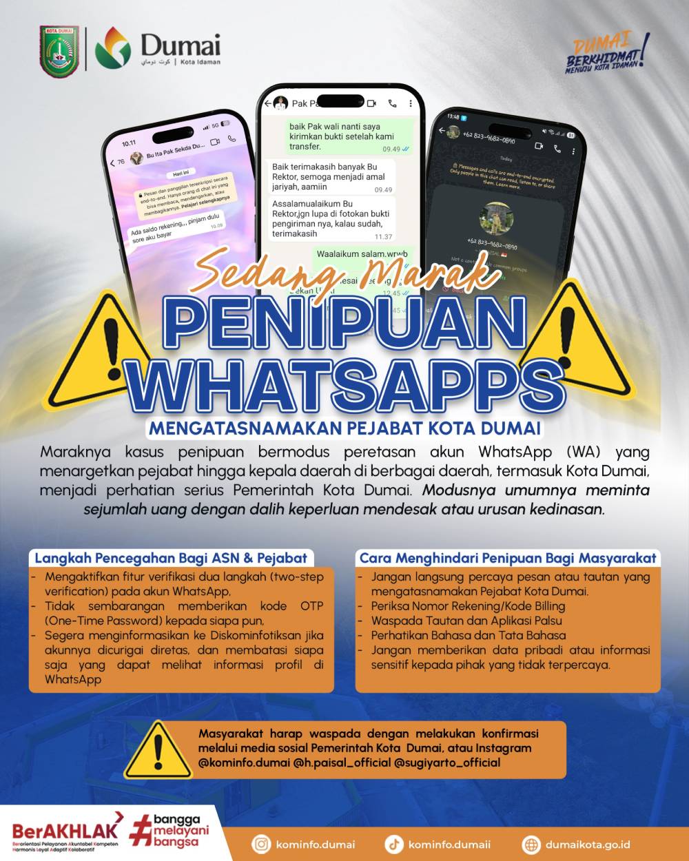 Penipuan WhatsApp Mengatasnamakan Pejabat Dumai, Berikut Tips Menghindari Modus Penipuan