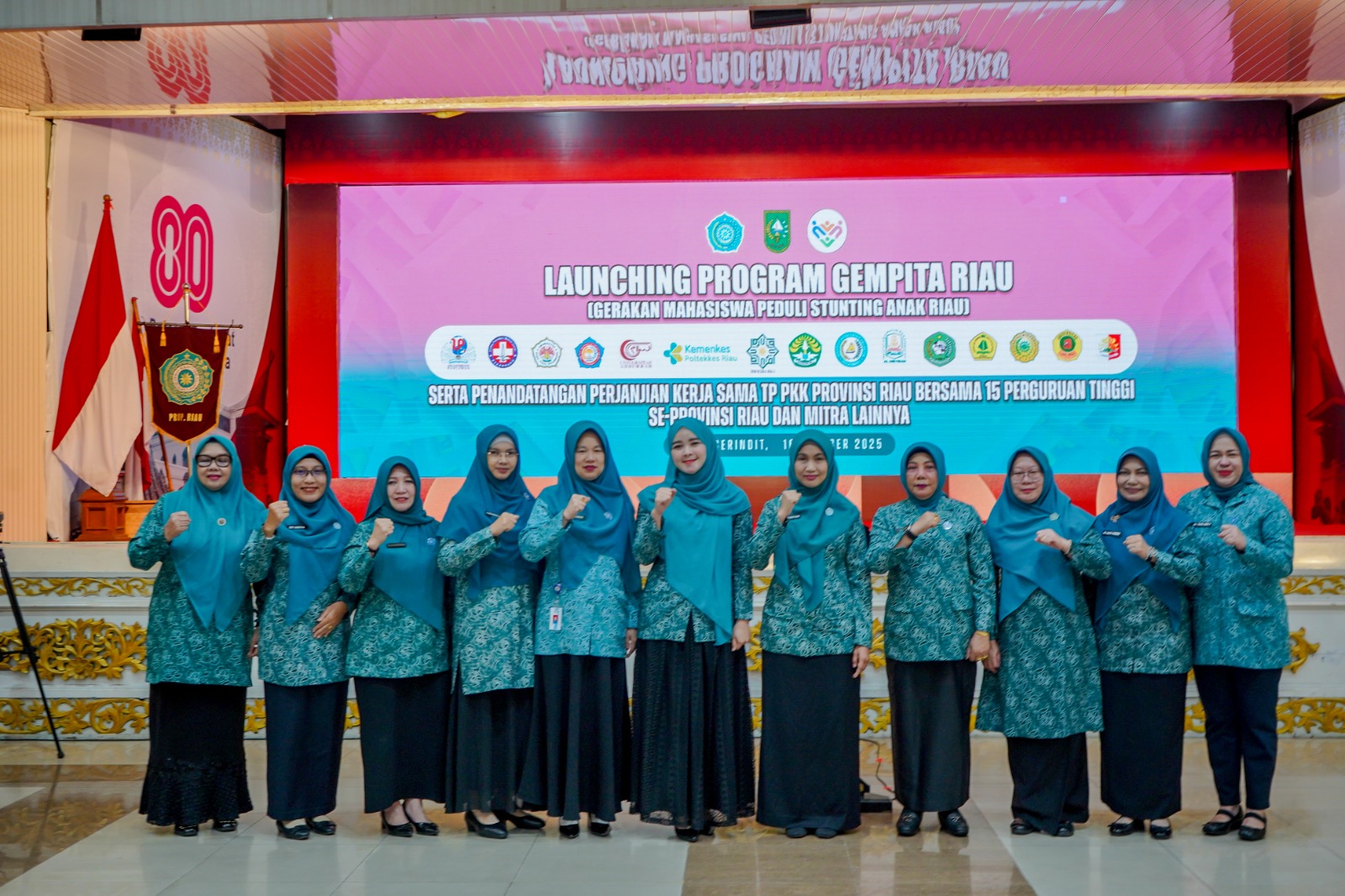 Ketua TP PKK Kota Dumai Hadiri Launching Gempita Riau, Mahasiswa Bersatu Lawan Stunting di Bumi Lancang Kuning