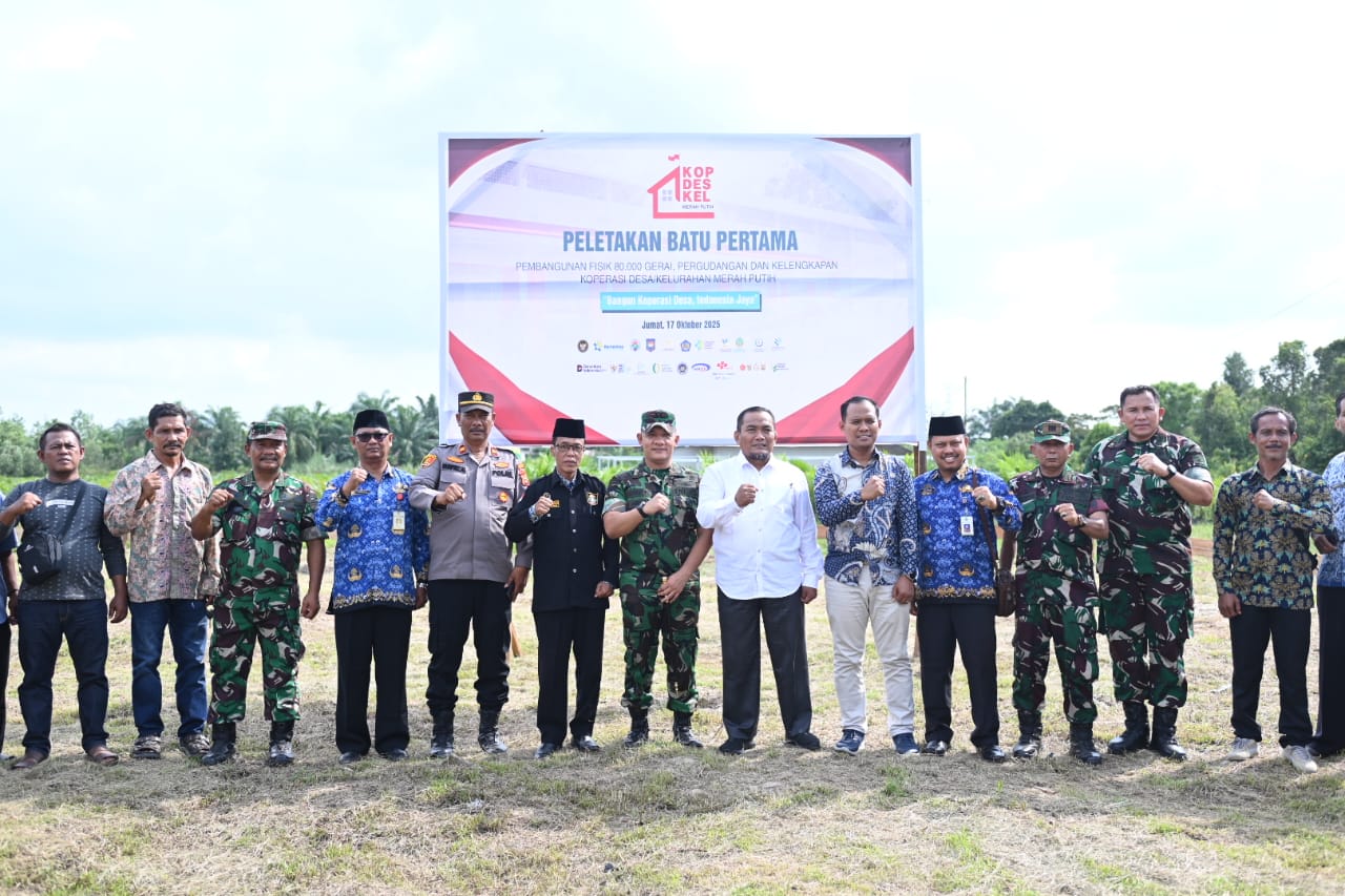 Peletakan Batu Pertama Koperasi Merah Putih Berhasil Dilaksanakan, Sinergitas Antara Pemko dan TNI Berjalan Lancar 