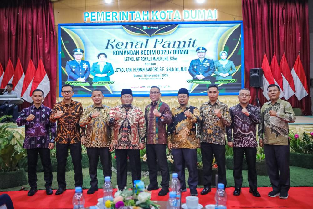 Kenal Pamit Dandim 0320/Dumai Berlangsung Penuh Keakraban, Pemko Dumai Apresiasi Pengabdian Letkol Ronald Manurung