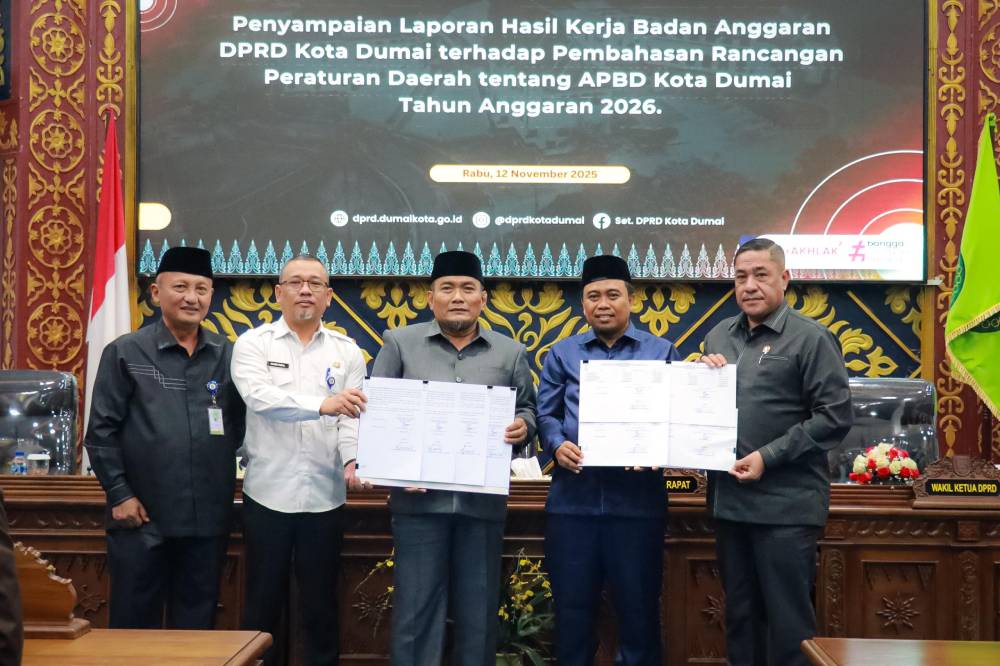Wakil Wali Kota Dumai Hadiri Rapat Paripurna Persetujuan Bersama Ranperda APBD 2026