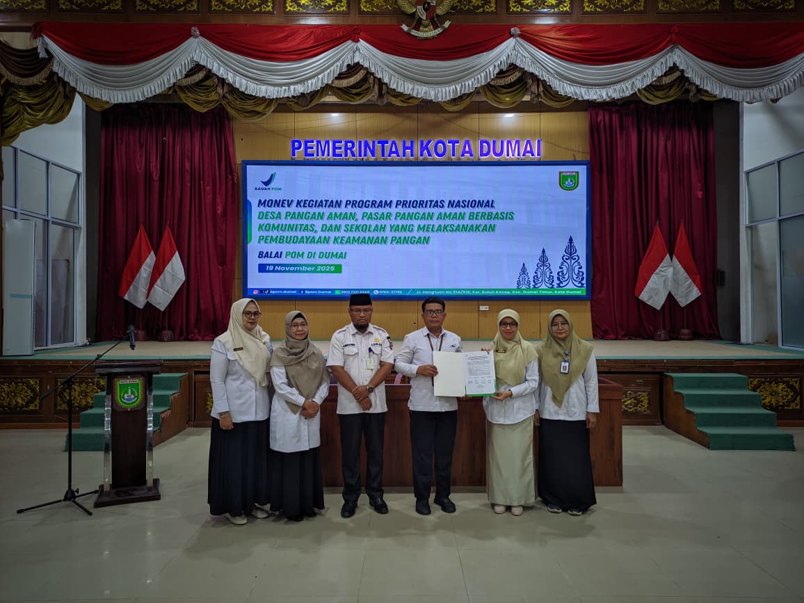 Wujudkan Pangan Aman, Pemerintah Kota Dumai dan BPOM Teken Komitmen Bersama