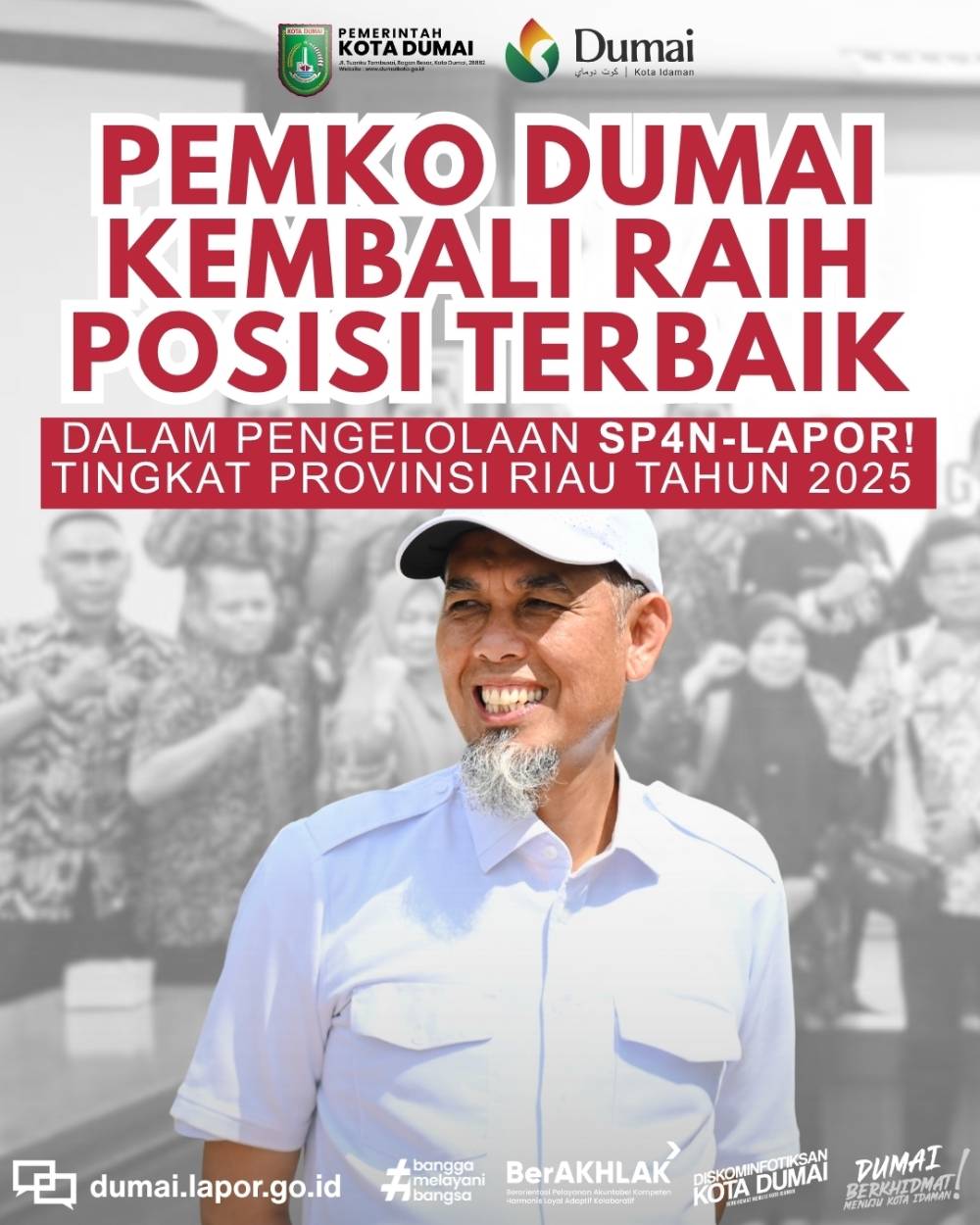 Bersama 23 Kota di Seluruh Indonesia, Pemko Dumai Raih Predikat Baik dalam Pengelolaan SP4N Lapor