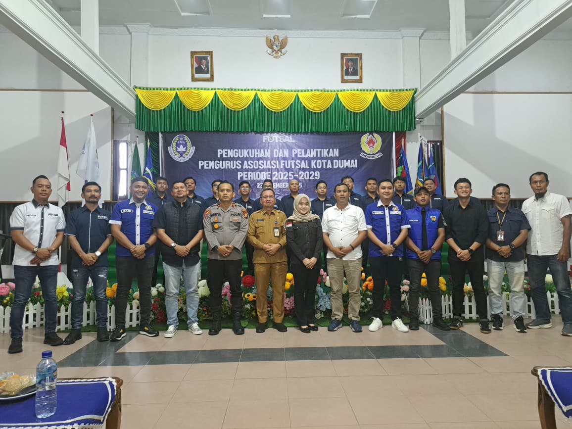 Pengurus AFK Dumai 2025-2029 Resmi Dilantik, Pemko Berharap Pengurus Siap Bawa Cabang Futsal Naik Kelas