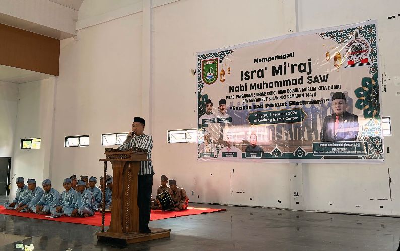 Gelar Silaturahmi, Perasadaan Siregar Dohot Anak Boruna Muslim Dumai Peringati Isra Miraj Sekaligus Kajian Sambut Bulan Suci Ramadhan