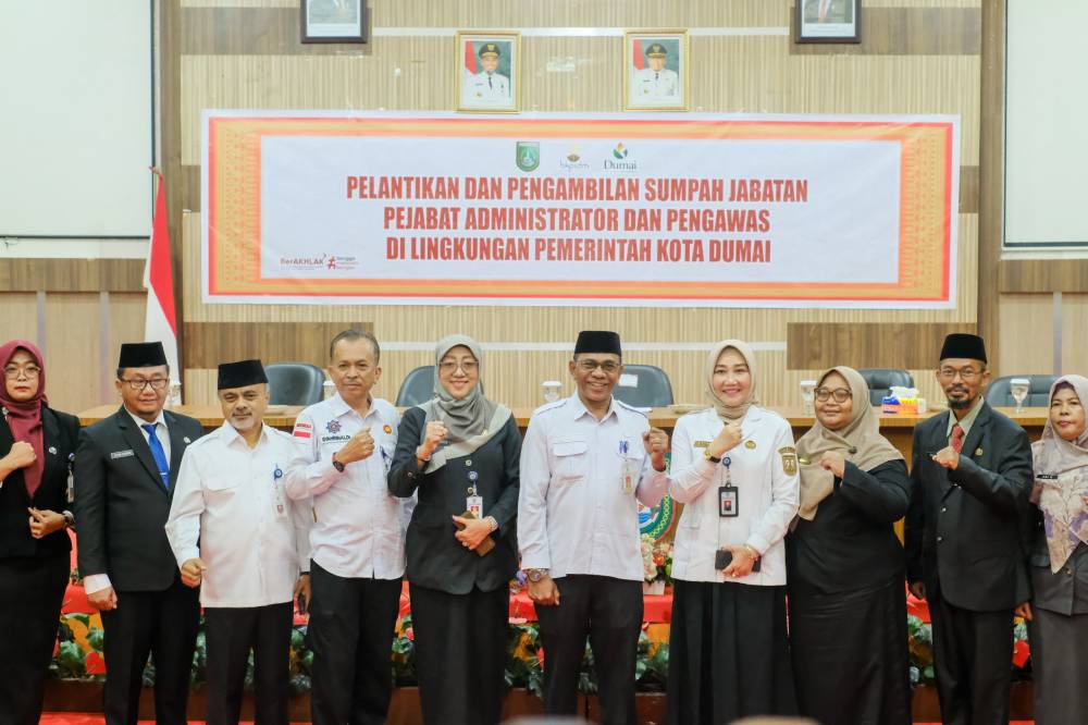 Optimalkan Kinerja Birokrasi, BKPSDM Kota Dumai Gelar Pelantikan Pejabat Eselon III dan IV