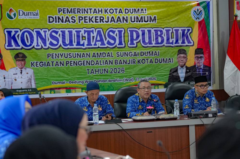 Beri Sosialisasi Mengenai Penanggulangan Banjir kepada Masyarakat, Pemko Dumai Gelar Konsultasi Publik Penyusunan AMDAL 