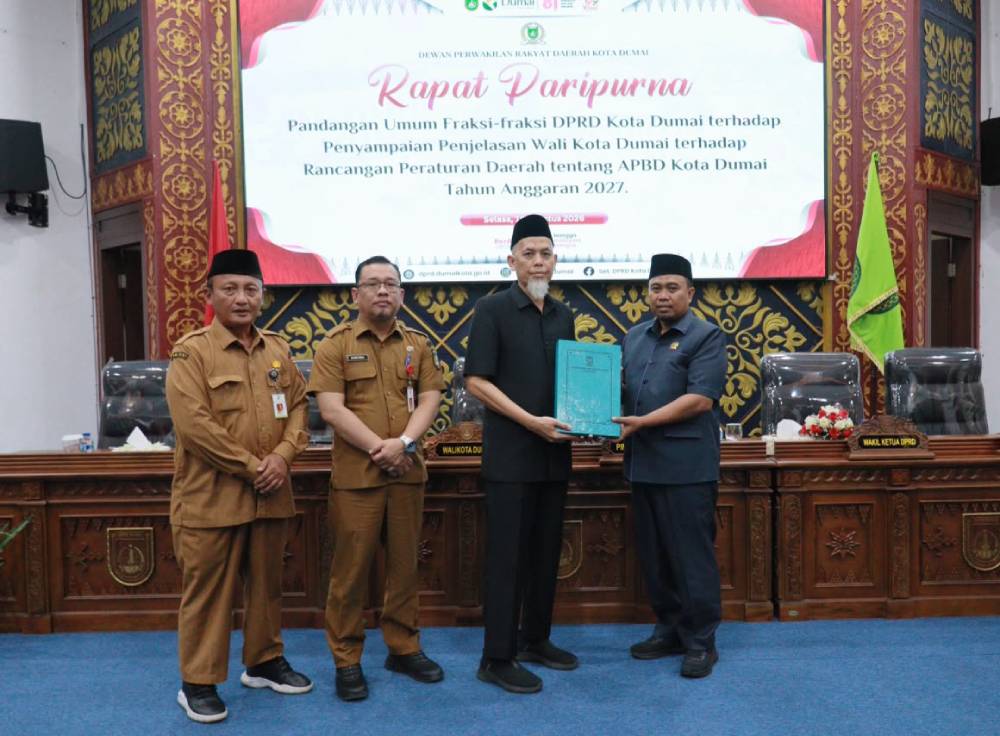 Wali Kota H. Paisal Hadiri Rapat Paripurna Pandangan Umum Fraksi DPRD Dumai Terhadap Ranperda APBD TA 2027