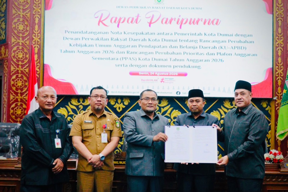 Pemko dan DPRD Dumai Sahkan KUA-PPAS Perubahan 2026, Postur APBD Tembus Rp2,2 Triliun