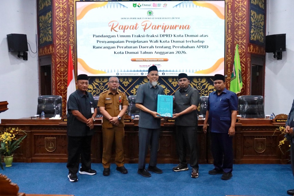 DPRD Kota Dumai Gelar Rapat Paripurna Penyampaian Pandangan Umum Fraksi Terhadap Ranperda Perubahan APBD 2026