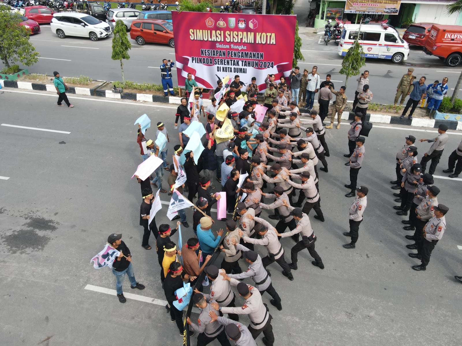 Simulasi SISPAM Kota Dumai dalam rangka kesiapan pengamanan PILKADA serentak Tahun 2024