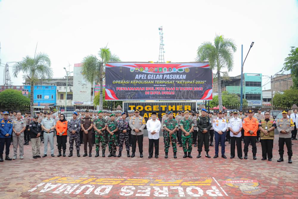 APEL GABUNGAN OPERASI KETUPAT PENGAMANAN IDUL FITRI TH 2025, LAP.POLRES KOTA DUMAI