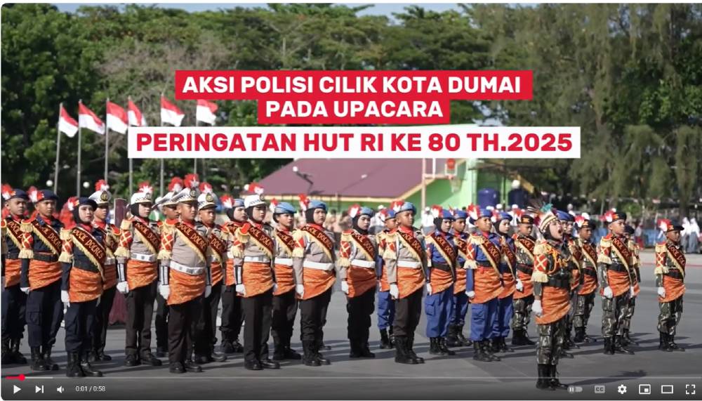 Aksi Polisi Cilik pada Peringatan Hut RI 80 Tahun 2025 Taman Bukit Gelanggang Kota Dumai
