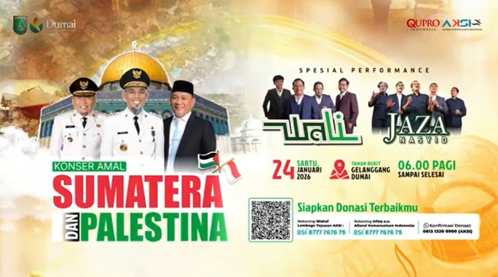 Pemko Dumai Mengajak Masyarakat Menghadiri Konser Amal Peduli Sumatera dan Palestina