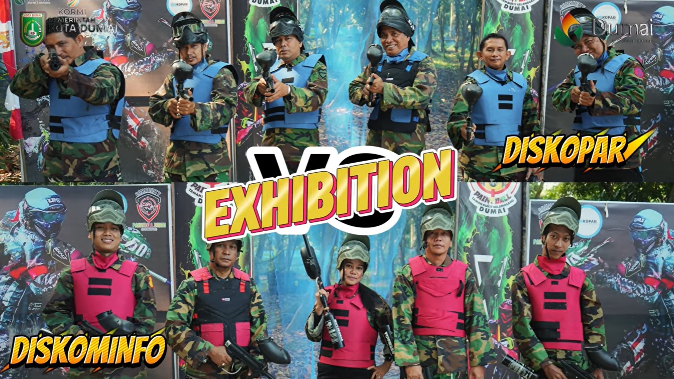 Keseruan Paintball Exhibition Diskominfo Vs Diskopar Di Taman Bukit Gelanggang Kota Dumai